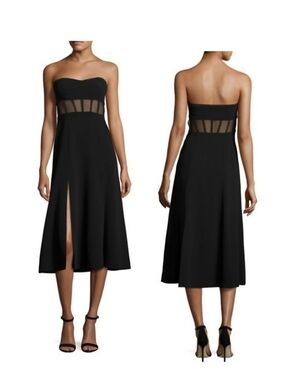 Cinq à Sept "Honora" strapless midi dress Black Size 4
